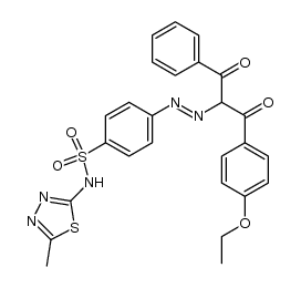 4-{[1-benzoyl-2-(4-ethoxy-phenyl)-2-oxo-ethylidene]-hydrazino}-N-(5-methyl-[1,3,4]thiadiazol-2-yl)-benzenesulfonamide Structure