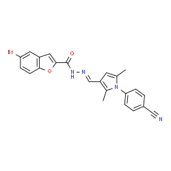 2-Benzofurancarboxylicacid,5-bromo-,[[1-(4-cyanophenyl)-2,5-dimethyl-1H-pyrrol-3-yl]methylene]hydrazide(9CI)结构式
