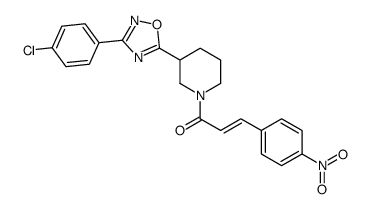 1-[3-[3-(4-chlorophenyl)-1,2,4-oxadiazol-5-yl]piperidin-1-yl]-3-(4-nitrophenyl)prop-2-en-1-one Structure