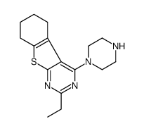 [1]Benzothieno[2,3-d]pyrimidine, 2-ethyl-5,6,7,8-tetrahydro-4-(1-piperazinyl)- (9CI)结构式