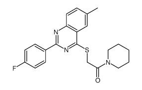 Piperidine, 1-[[[2-(4-fluorophenyl)-6-methyl-4-quinazolinyl]thio]acetyl]- (9CI)结构式