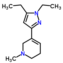 Pyridine, 3-(1,5-diethyl-1H-pyrazol-3-yl)-1,2,5,6-tetrahydro-1-methyl- (9CI) structure
