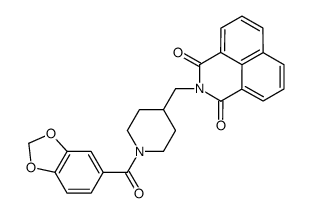 2-[[1-(1,3-benzodioxole-5-carbonyl)piperidin-4-yl]methyl]benzo[de]isoquinoline-1,3-dione Structure
