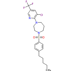 1-[3-Chloro-5-(trifluoromethyl)-2-pyridinyl]-4-[(4-pentylphenyl)sulfonyl]-1,4-diazepane结构式