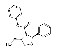 (2R,4R)-4-hydroxymethyl-2-phenylthiazolidine-3-carboxylic acid phenyl ester结构式