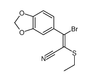 3-(1,3-benzodioxol-5-yl)-3-bromo-2-ethylsulfanylprop-2-enenitrile结构式