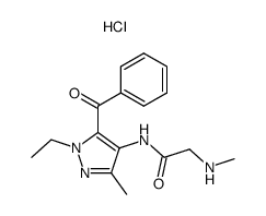 N-(5-Benzoyl-1-ethyl-3-methyl-1H-pyrazol-4-yl)-2-methylamino-acetamide; hydrochloride Structure