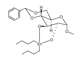 methyl 4,6-O-benzylidene-2,3-O-(dibutyl-stannylidene)-α-D-mannopyranoside Structure