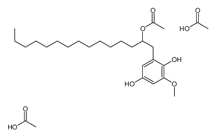 acetic acid,1-(2,5-dihydroxy-3-methoxyphenyl)pentadecan-2-yl acetate Structure