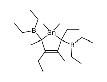 2,5-bis(diethylboryl)-1,1,2,4-tetramethyl-3,5-diethyl-3-stannolene结构式
