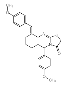 5H-Thiazolo[2,3-b]quinazolin-3(2H)-one, 6,7,8,9-tetrahydro-5-(4-methoxyphenyl)-9-[(4-methoxyphenyl)methylene] -结构式