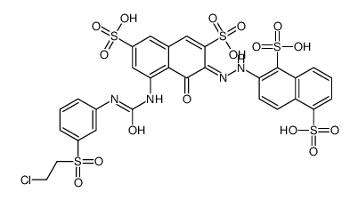 2-[[8-[3-[3-[(2-Chloroethyl)sulfonyl]-phenyl]ureido]-1-hydroxy-3,6-disulfo-2-naphtyl]azo]-1,5-naphthalenedisulfonic acid structure