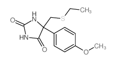 5-(ethylsulfanylmethyl)-5-(4-methoxyphenyl)imidazolidine-2,4-dione结构式