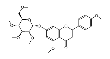 5-methoxy-2-(4-methoxyphenyl)-7-(((2S,3R,4S,5R,6R)-3,4,5-trimethoxy-6-(methoxymethyl)tetrahydro-2H-pyran-2-yl)oxy)-4H-chromen-4-one Structure