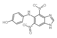4-[(4,6-dinitro-1H-benzoimidazol-5-yl)amino]phenol structure