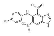 4-[(4,6-dinitro-1H-benzoimidazol-5-yl)amino]phenol Structure