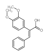 2-(3,4-dimethoxyphenyl)-3-phenyl-prop-2-enoic acid structure