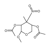 methyl 2,4-di-O-acetyl-3-deoxy-3-C-methyl-3-nitro-beta-D-xylopyranoside结构式