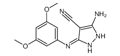 5-amino-3-(3,5-dimethoxyanilino)-1H-pyrazole-4-carbonitrile结构式