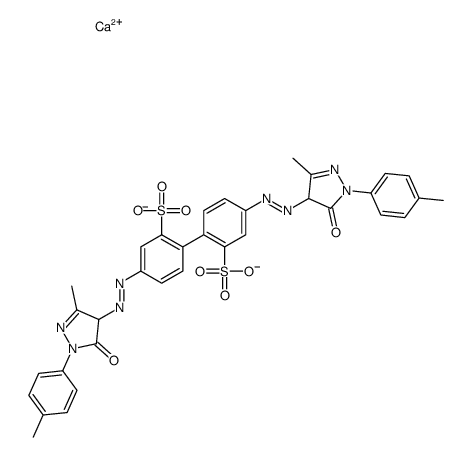 calcium 4,4'-bis[[4,5-dihydro-3-methyl-5-oxo-1-p-tolyl-1H-pyrazol-4-yl]azo][1,1'-biphenyl]-2,2'-disulphonate structure