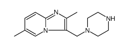 Imidazo[1,2-a]pyridine, 2,6-dimethyl-3-(1-piperazinylmethyl) Structure