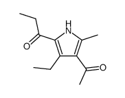 1-(4-acetyl-3-ethyl-5-methyl-pyrrol-2-yl)-propan-1-one结构式