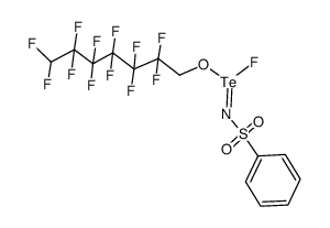 2,2,3,3,4,4,5,5,6,6,7,7-dodecafluoroheptyl (phenylsulfonyl)tellurofluoridoimidite结构式