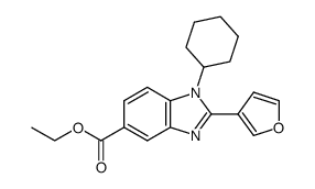 1-cyclohexyl-2-(furan-3-yl)-1H-benzimidazole-5-carboxylic acid ethyl ester结构式
