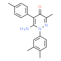 6-amino-1-(3,4-dimethylphenyl)-3-methyl-5-(4-methylphenyl)pyridazin-4(1H)-one structure