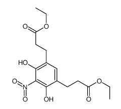 ethyl 3-[5-(3-ethoxy-3-oxopropyl)-2,4-dihydroxy-3-nitrophenyl]propanoate结构式