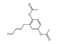 Acetic acid 4-acetoxy-2-((E)-penta-2,4-dienyl)-phenyl ester Structure