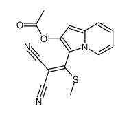 [3-(2,2-dicyano-1-methylsulfanylethenyl)indolizin-2-yl] acetate结构式