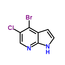 4-溴-5-氯-1H-吡咯并[2,3-b]吡啶结构式