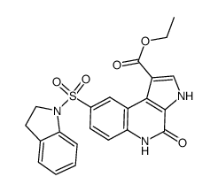 8-(2,3-dihydro-indole-1-sulfonyl)-4-oxo-4,5-dihydro-3H-pyrrolo[2,3-c]quinoline-1-ethyl carboxylate Structure