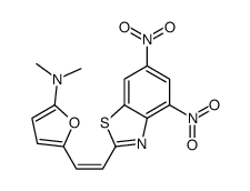 5-[2-(4,6-dinitro-1,3-benzothiazol-2-yl)ethenyl]-N,N-dimethylfuran-2-amine结构式