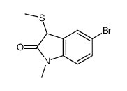 5-bromo-1-methyl-3-methylsulfanyl-3H-indol-2-one结构式