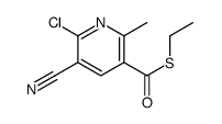 S-ethyl 6-chloro-5-cyano-2-methylpyridine-3-carbothioate结构式