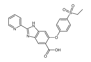 (6-(4-ethylsulfonyl)phenoxy)-2-pyridin-2-yl-1H-benzimidazole-5-carboxylic acid结构式