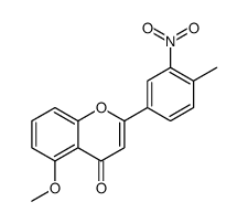 5-methoxy-2-(4-methyl-3-nitrophenyl)chromen-4-one结构式