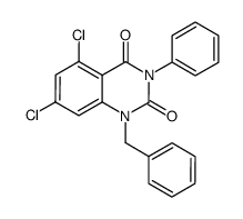 1-benzyl-5,7-dichloro-3-phenyl-1H-quinazoline-2,4-dione结构式