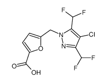 5-{[4-Chloro-3,5-bis(difluoromethyl)-1H-pyrazol-1-yl]methyl}furan-2-carboxylic acid structure