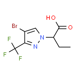2-[4-Bromo-3-(trifluoromethyl)-1H-pyrazol-1-yl]butanoic acid structure