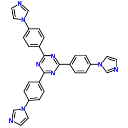 2,4,6-Tris[4-(1H-imidazol-1-yl)-phenyl]-1,3,5-triazine结构式