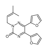 5,6-bis(furan-2-yl)-2-(3-methylbut-2-enyl)-1,2,4-triazin-3-one结构式