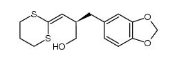 (2R)-2-[3,4-(methylenedioxy)benzyl]-3-(1,3-dithian-2-ylidene)propanol Structure