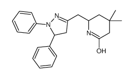 6-[(1,5-diphenyl-4,5-dihydropyrazol-3-yl)methyl]-4,4-dimethyl-piperidi n-2-one结构式