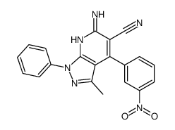 6-amino-3-methyl-4-(3-nitrophenyl)-1-phenylpyrazolo[3,4-b]pyridine-5-carbonitrile Structure