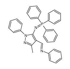 4-[(N-phenylimino)methyl]-3-methyl-1-phenyl-5-[(triphenylphosphoranylidene)amino]-1H-pyrazole结构式