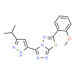 3-(3-Isopropyl-1H-pyrazol-5-yl)-6-(2-methoxyphenyl)[1,2,4]triazolo[3,4-b][1,3,4]thiadiazole Structure