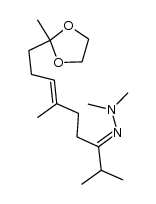 2,2-(1,2-ethanediyldioxy)-6,10-dimethyl-5(E)-undecen-9-one N,N-dimethylhydrazone结构式